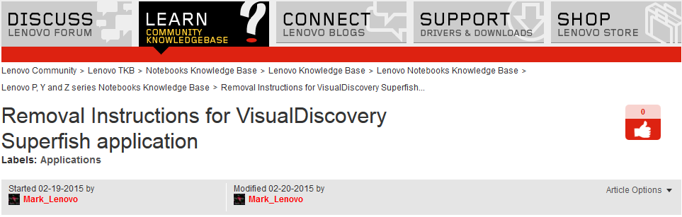 Superfish Lenovo
